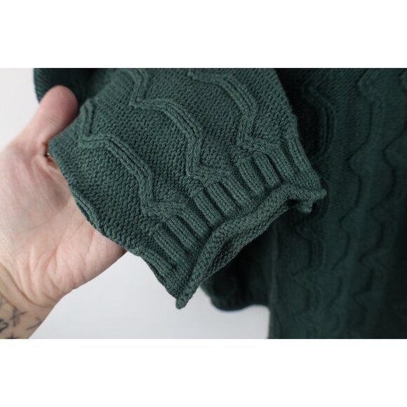 Vintage 90s Esprit Womens Large Faded Babydoll Marled Knit Sweater Green Cotton - Picture 6 of 12